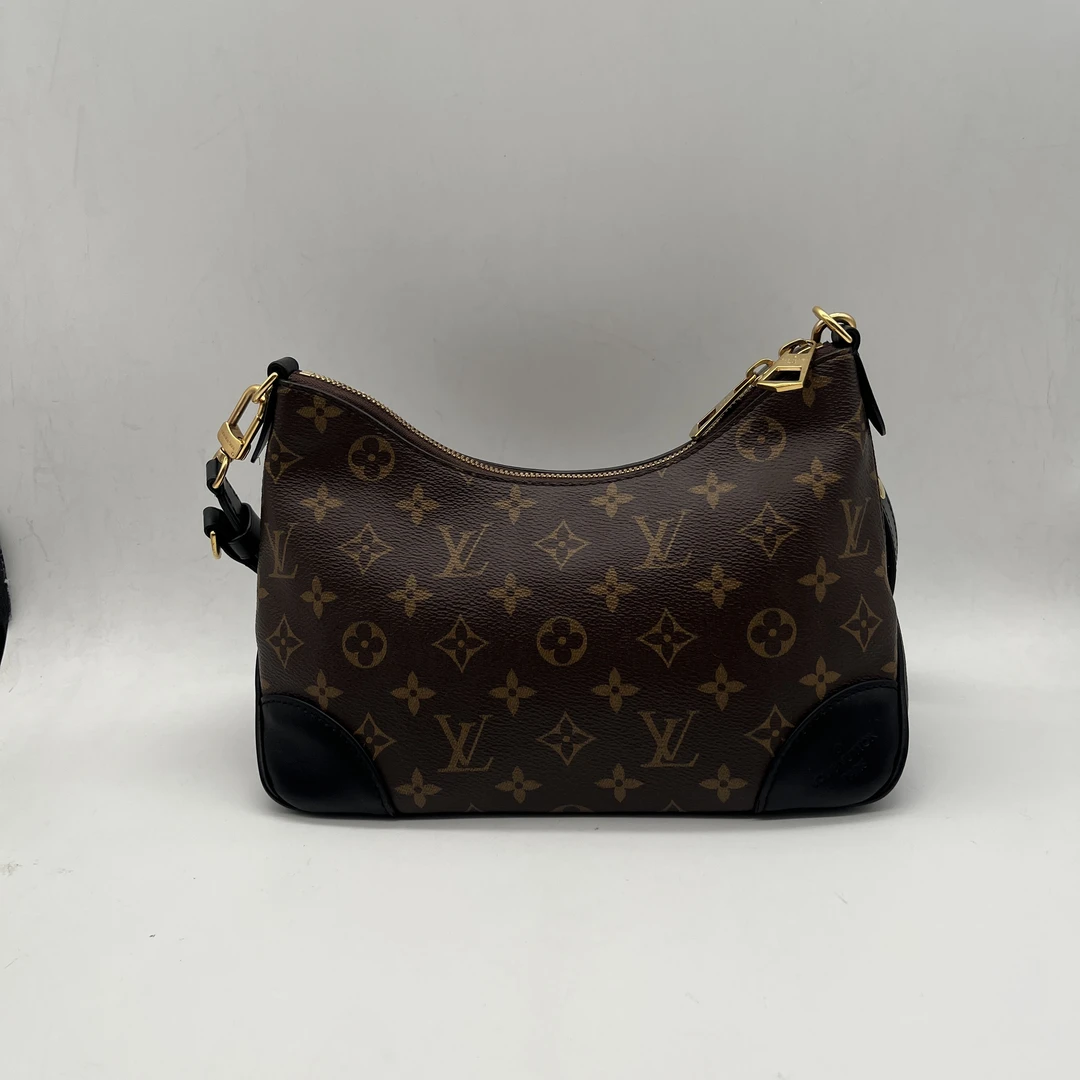 95新 LV LOUIS VUITTON 经典老花  95新黑花配色牛角包单肩斜挎包