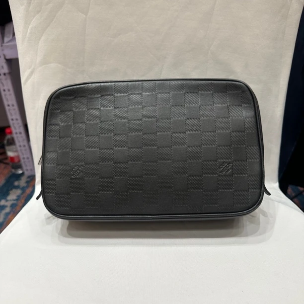 95新 LouisVuitton/路易威登 LV全皮棋盘格手拿包相机包