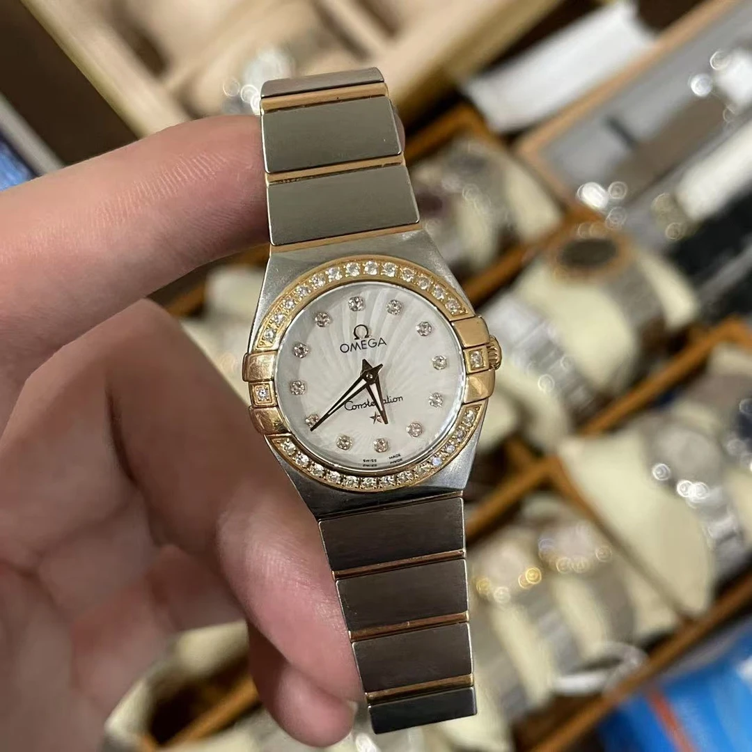 95新 Omega/欧米茄 星座系列/原镶钻/24mm/石英机芯/女表