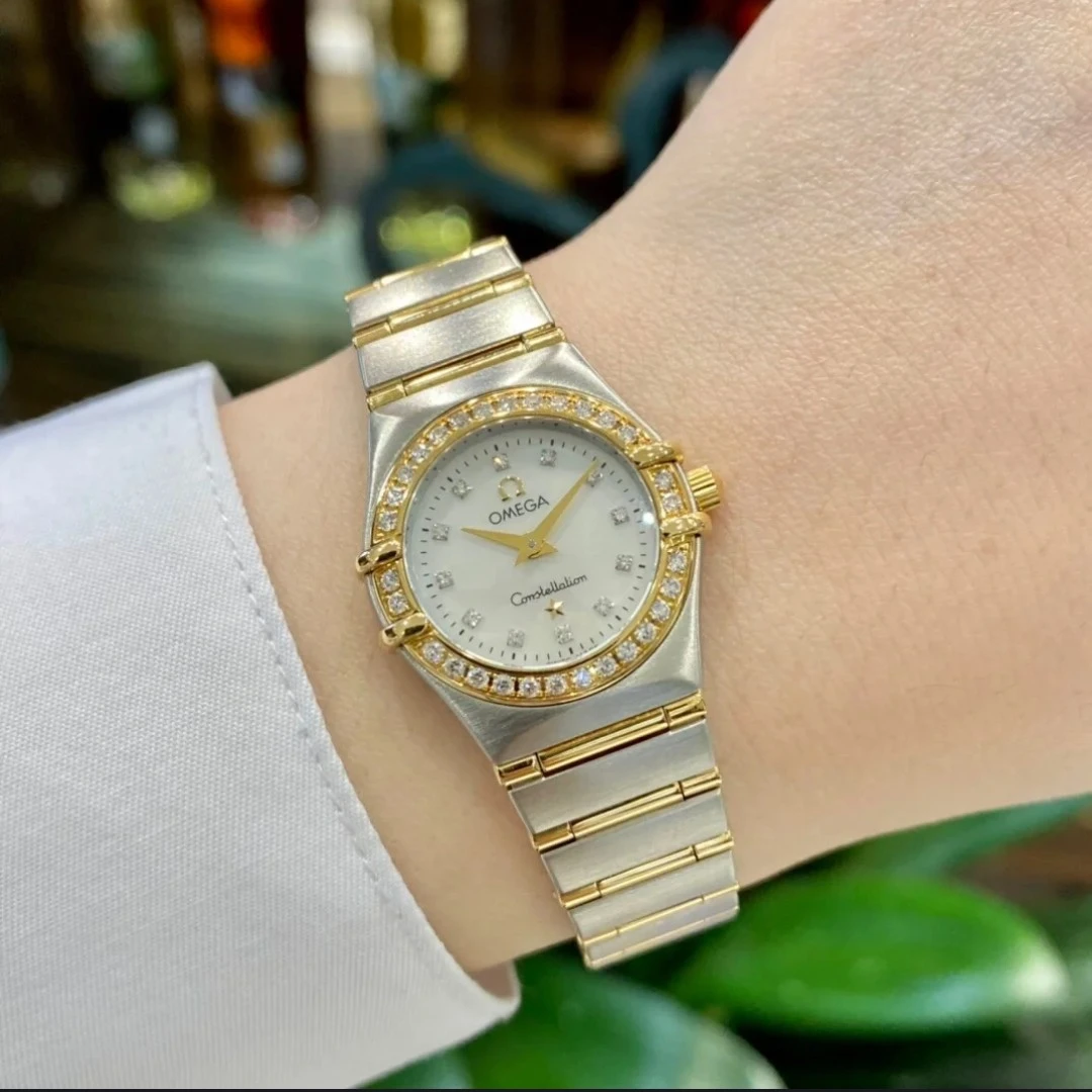 99新 Omega/欧米茄 星座系列/22.5mm/石英机芯/女表奢表/原镶钻
