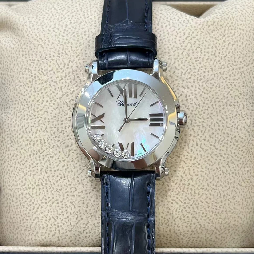 95新 Chopard/萧邦 快乐钻五钻/30mm/石英/女表气质时尚百搭简约