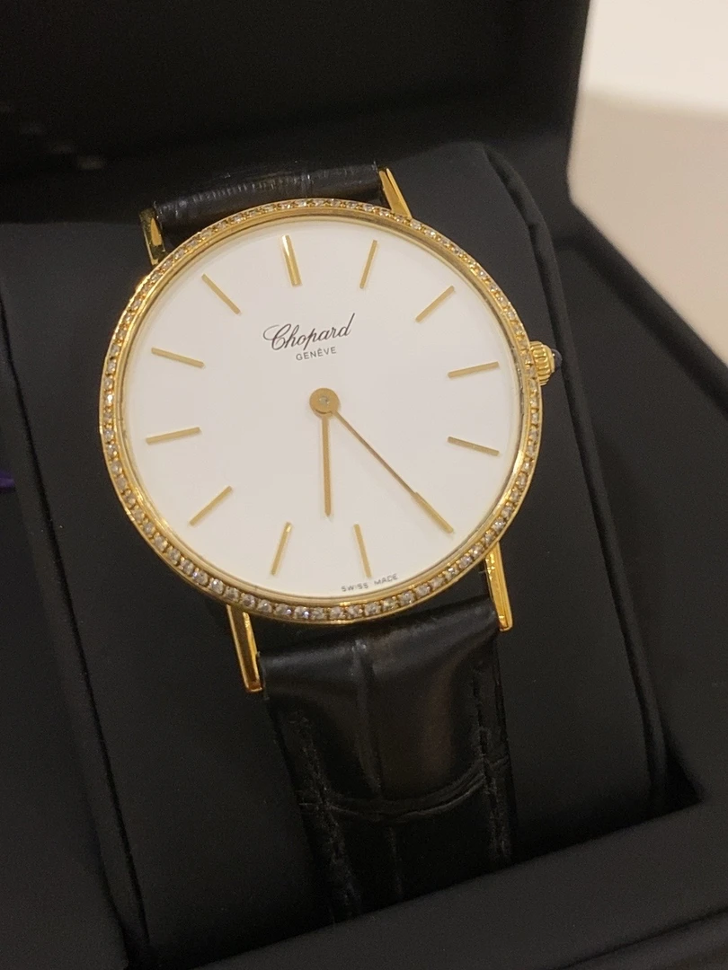 95新 Chopard/萧邦 18k金/石英/女表/镶钻女士气质时尚古典名表