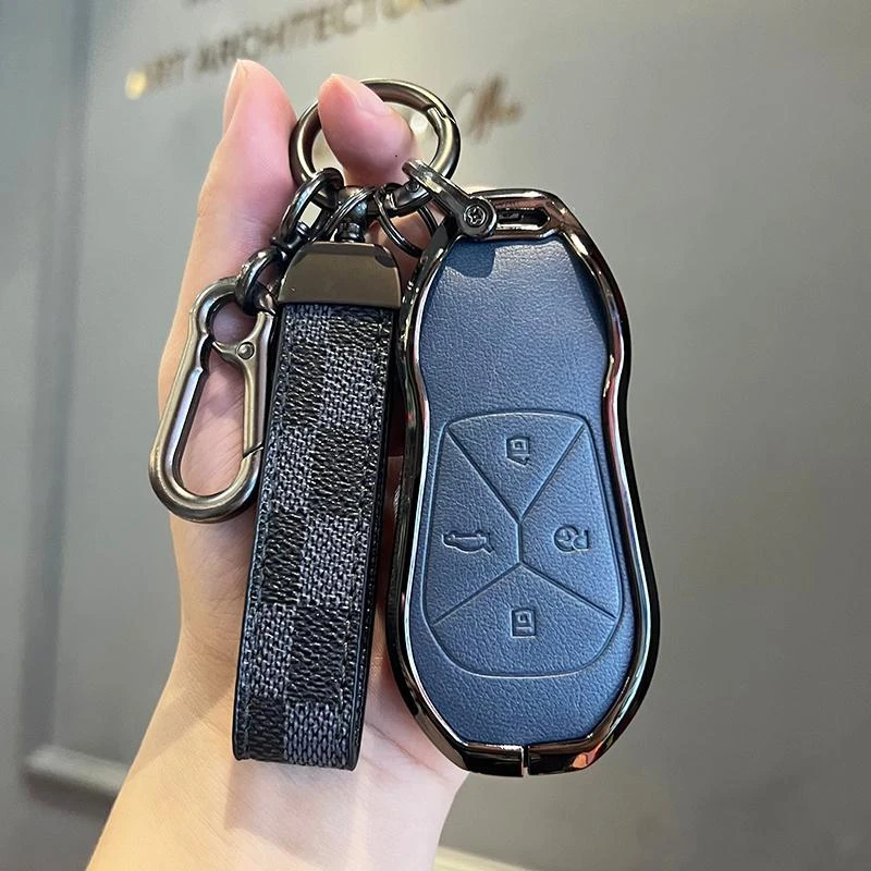 2022款小鹏P7钥匙套新款小鹏汽车G3G9P5金属壳卡片遥控包扣男