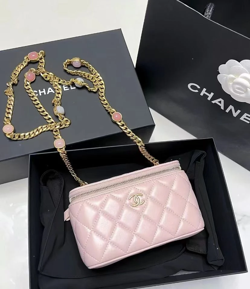 99新 Chanel/香奈儿 4081901/粉色宝石链条长盒子