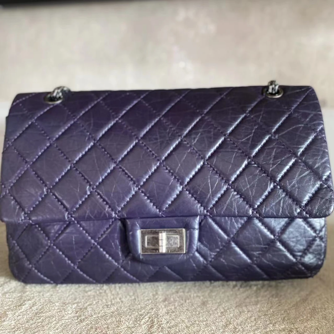 95新 Chanel/香奈儿 订金4010402/紫色大号2.55/单肩包/