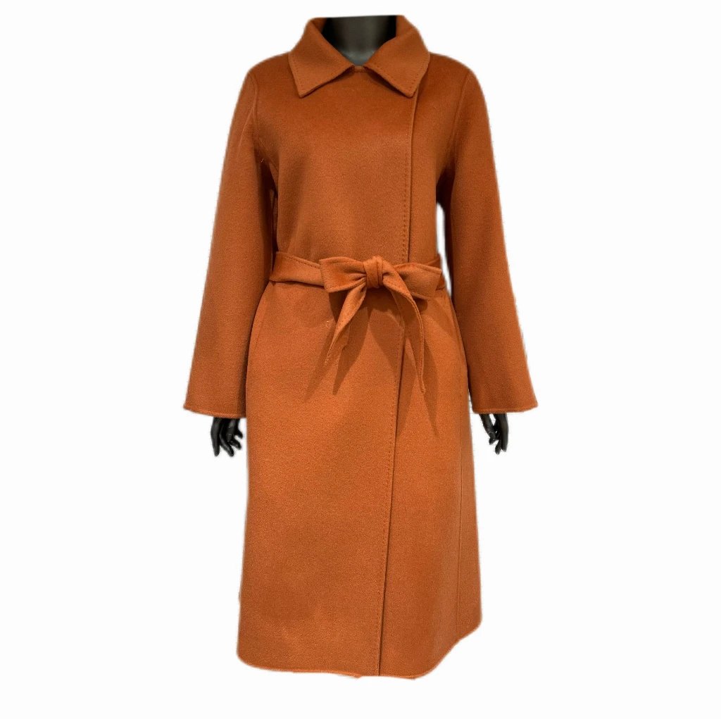 秋冬款女士斜搭襟大衣