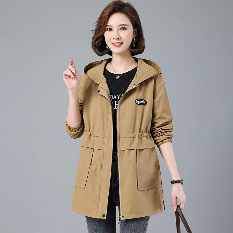 连帽外套女妈妈春秋季新款2024显瘦上衣8221