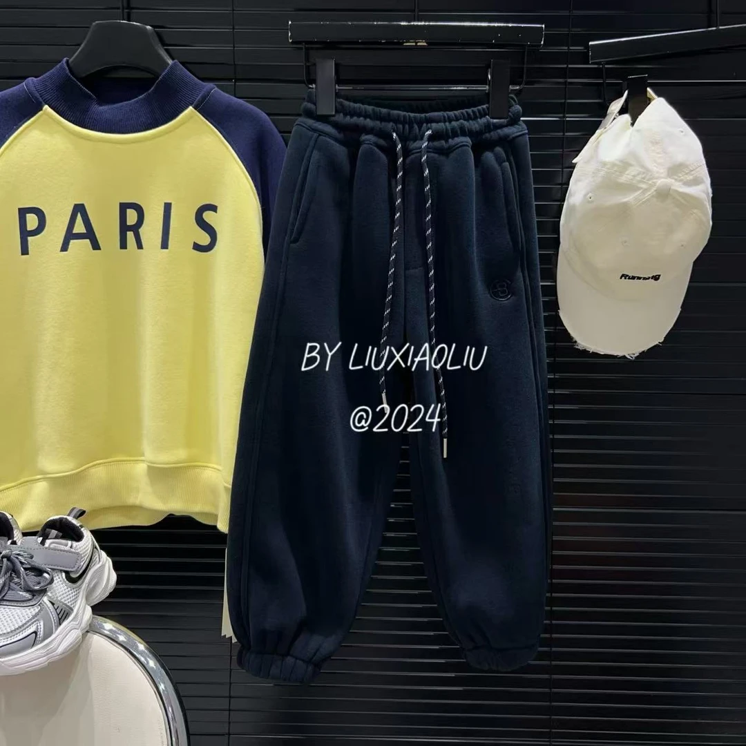 杭州六小六正版 BY LIUXIAOLIU韩版高货冬季儿童加绒卫裤12675