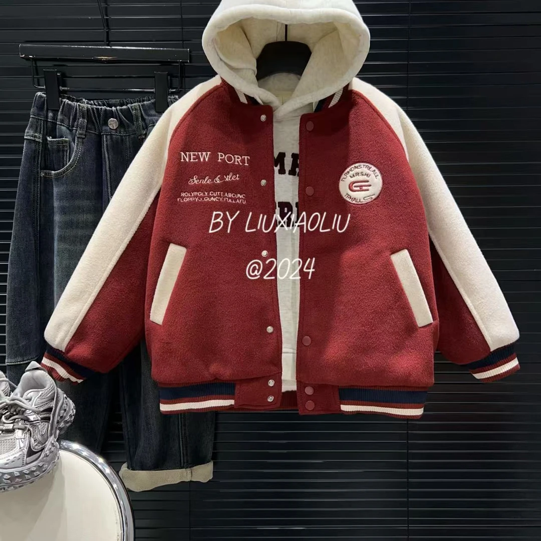 杭州六小六正版 BY LIUXIAOLIU冬季儿童加绒棒球服12923