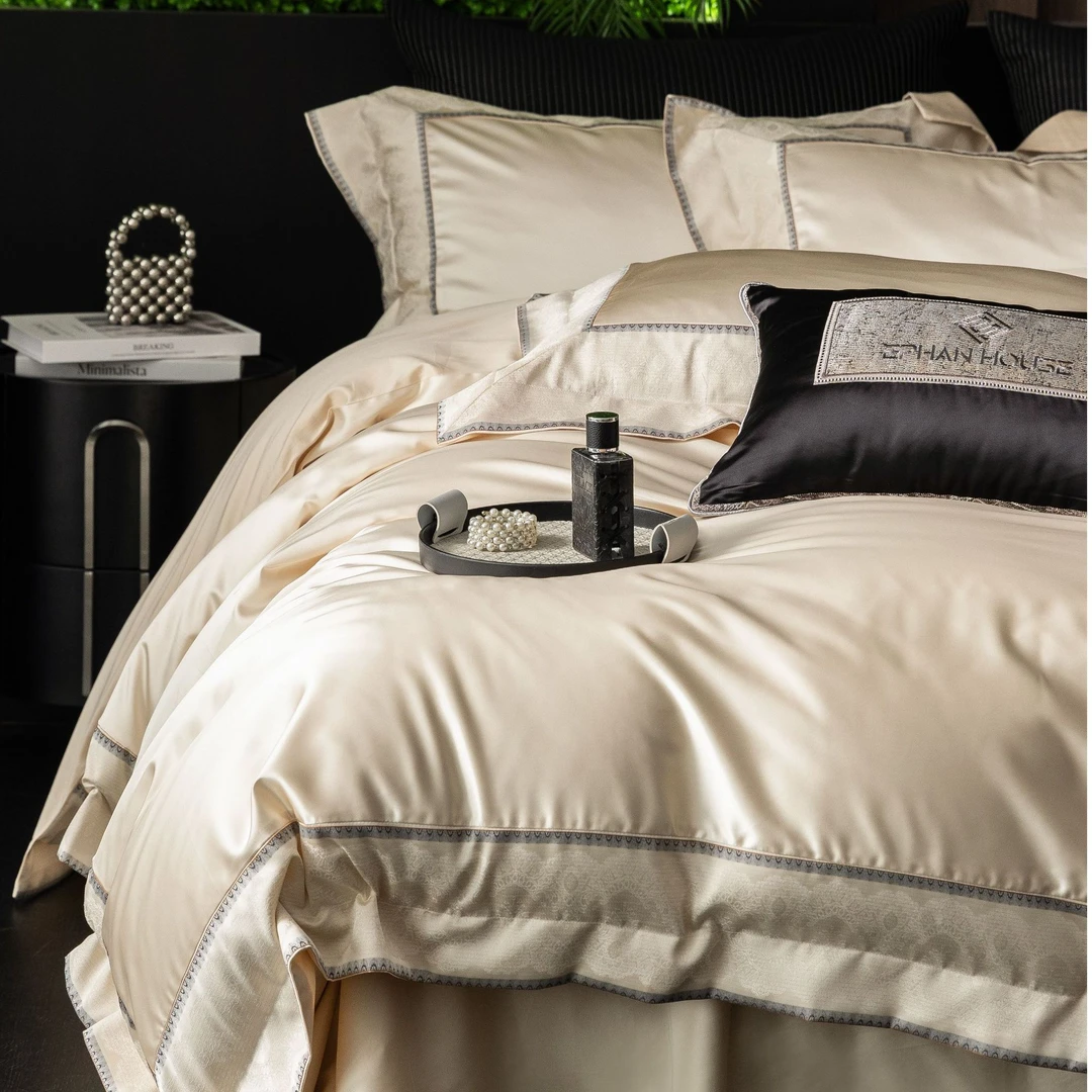 孔龙 卡梅拉 欧式高精密提花工艺高端简约轻奢柔软 高档四件套