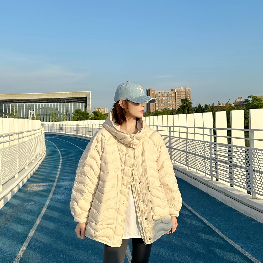 萍姐轻奢气质【电影滤镜】春季新品时尚羽绒服82A51