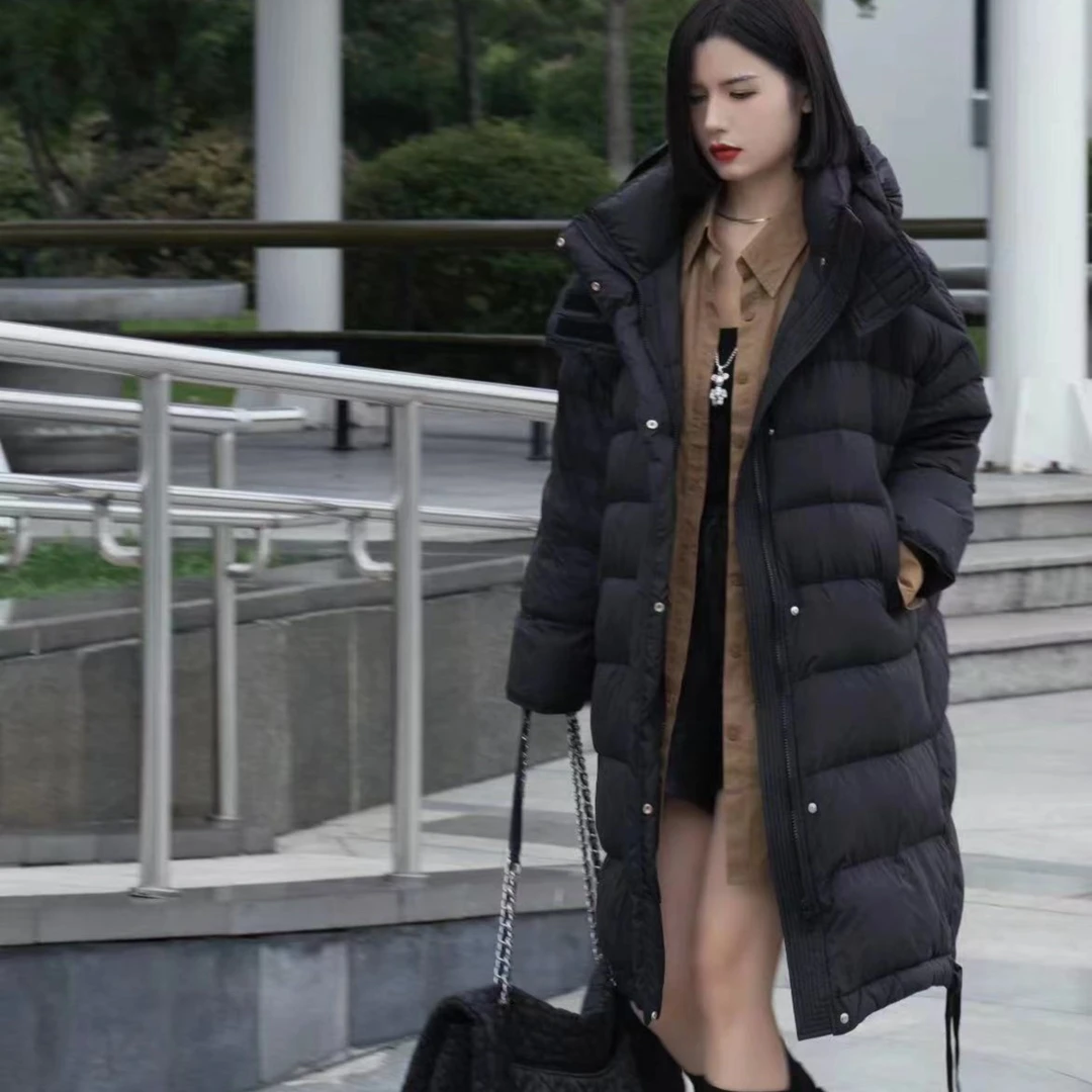 萍姐高级大气时尚长款鹅绒服【惬意入冬】 冬季新款时尚外套82A32