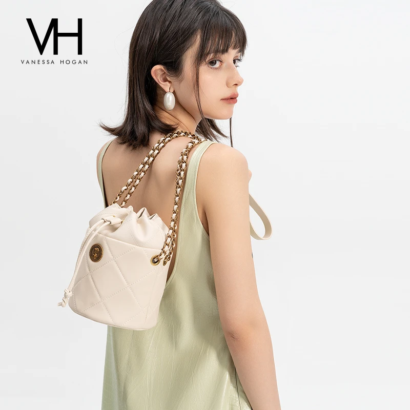 VH女包团团水桶包2023新款时尚通勤包轻奢高级感斜挎包单肩包 S