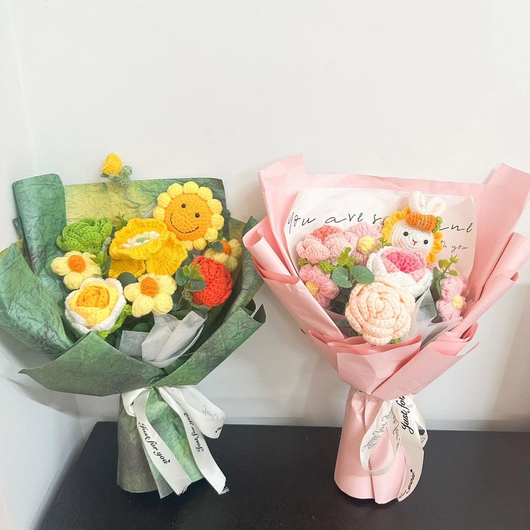 送老师花束教师节感谢礼物花束纯手工非遗毛线花束送老师送学生