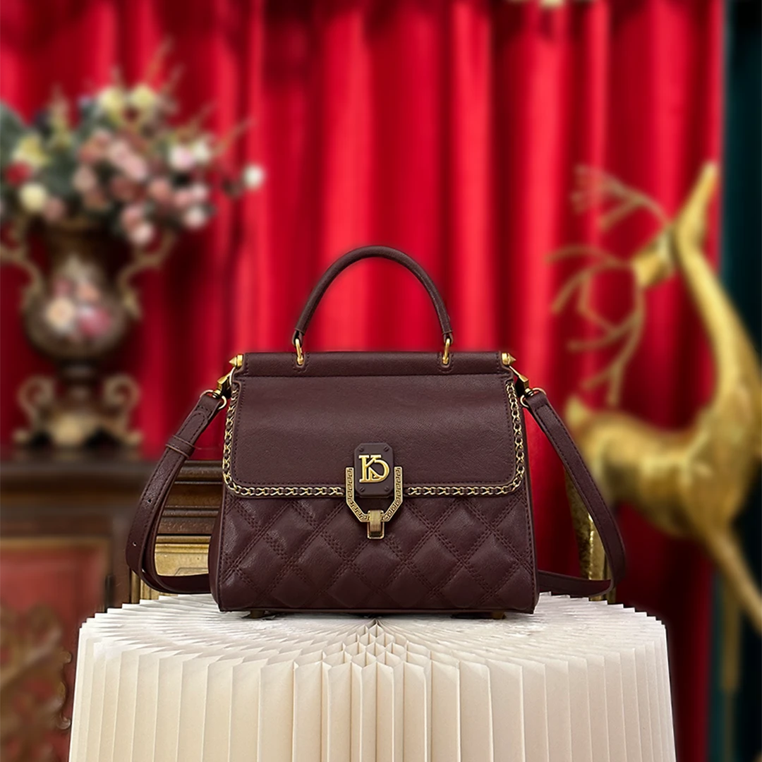 爆款轻奢时尚百搭斜挎手提包菱格锁扣潮流女士包包8088#乌梅子酱