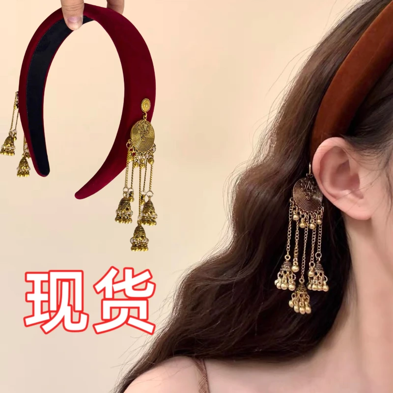苗疆少女高级感复古做旧气质流苏发箍新中式民族风头箍高颅顶发饰
