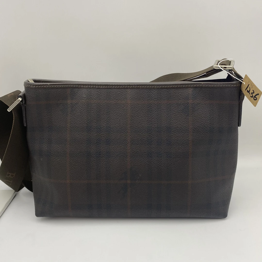 95新 BURBERRY/博柏利 巴宝莉 棕色手提斜挎包/1236