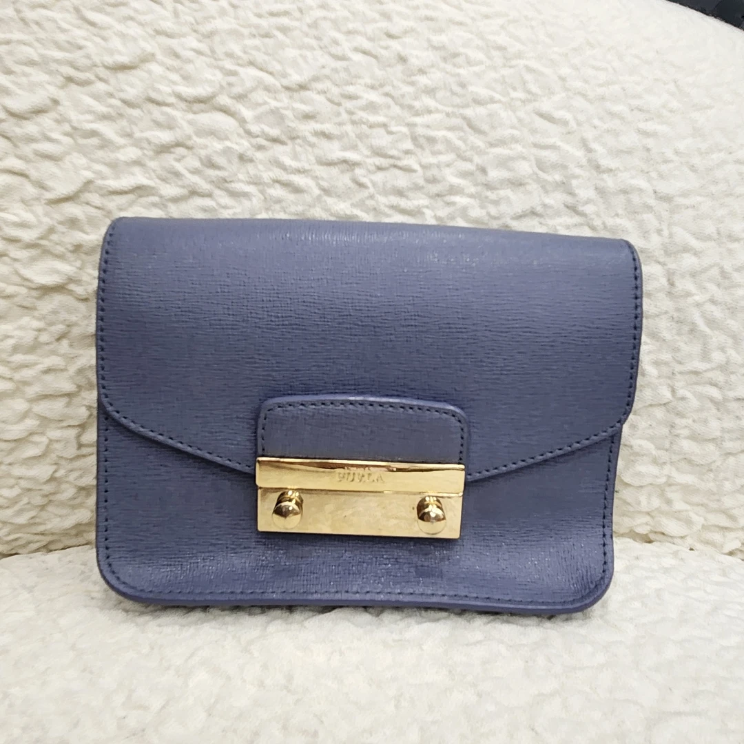 95新 FURLA/芙拉 芙拉包包小号蓝色