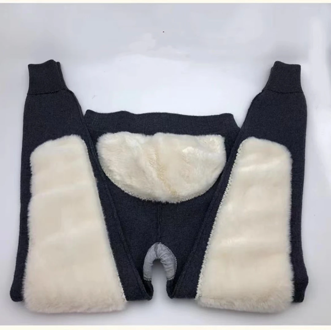 针织秋冬高腰防寒中老年加厚情侣三护保暖毛裤男士修身冬季大码