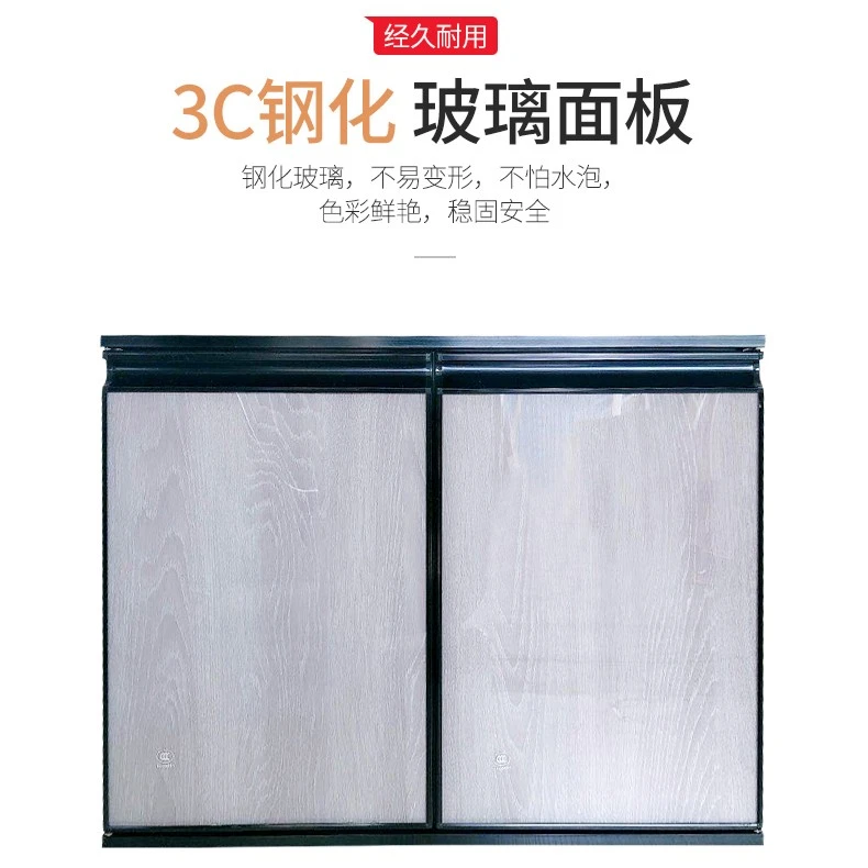 带框晶钢门定做橱柜门钢化玻璃门安装灶台晶刚门板定制厨房橱柜