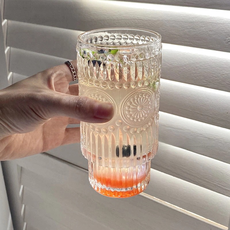 高颜值可叠玻璃可乐杯冰咖啡牛奶拿铁杯果汁饮料啤酒杯鸡尾酒杯子