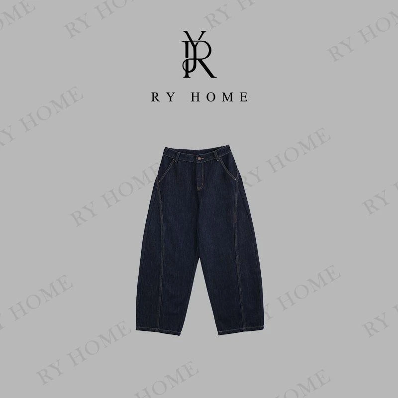 【容雨RYHOME】莱塞尔＋贡针立体明线弯刀牛仔裤243K2228