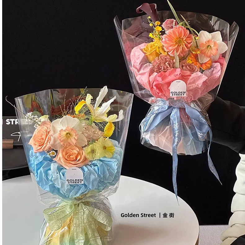 馨宝 弥散雪梨纸35克褶皱纸鲜花包装花艺花束包花彩色渐变内衬纸