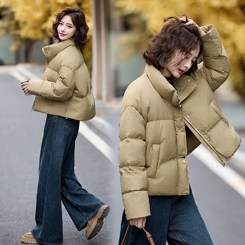 2024冬季新款时尚洋气白鸭绒加厚面包服羽绒服显瘦保暖小个子外套