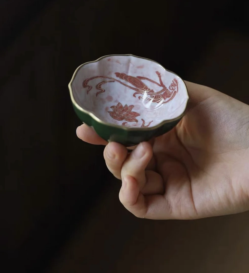 华隐堂石绿飞天女神杯