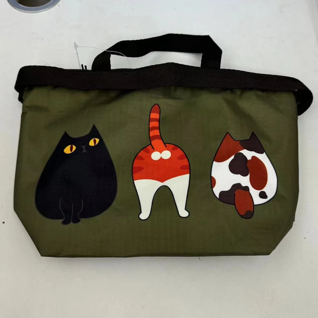 F928 新款猫咪可爱印花斜跨手拿包