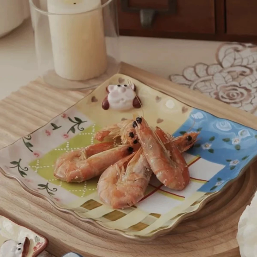 H144 花园里春-7寸四方盘