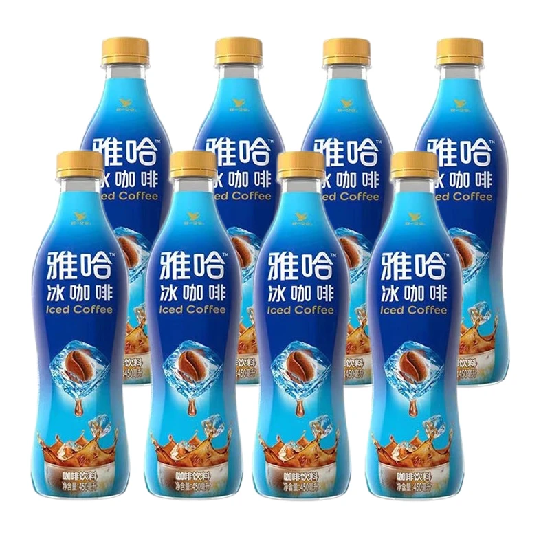 统一雅哈冰咖啡精选哥伦比亚咖啡豆450ml*8瓶 提神即饮咖啡