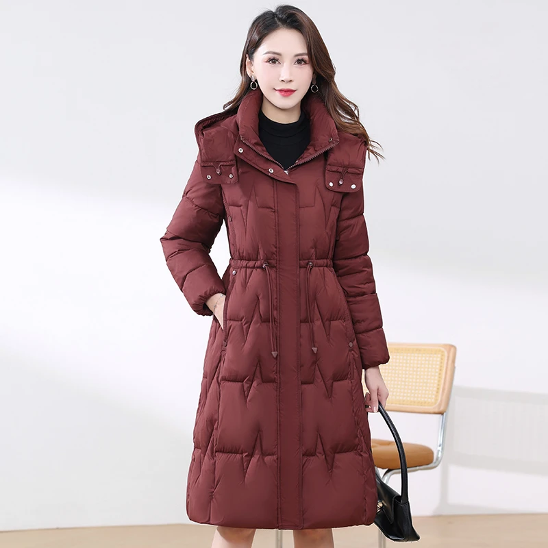 高端上档次棉服女过膝2024冬新款中国风加厚保暖修身显瘦棉袄外套