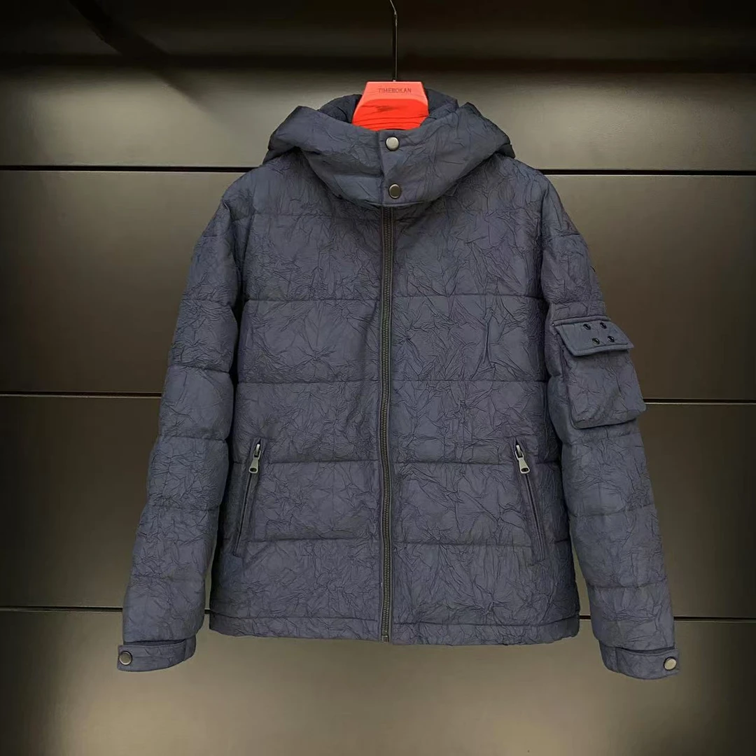 【TIME BOKAN/冬季防寒质感1奢褶皱设计男士舒适保暖羽绒服【88807
