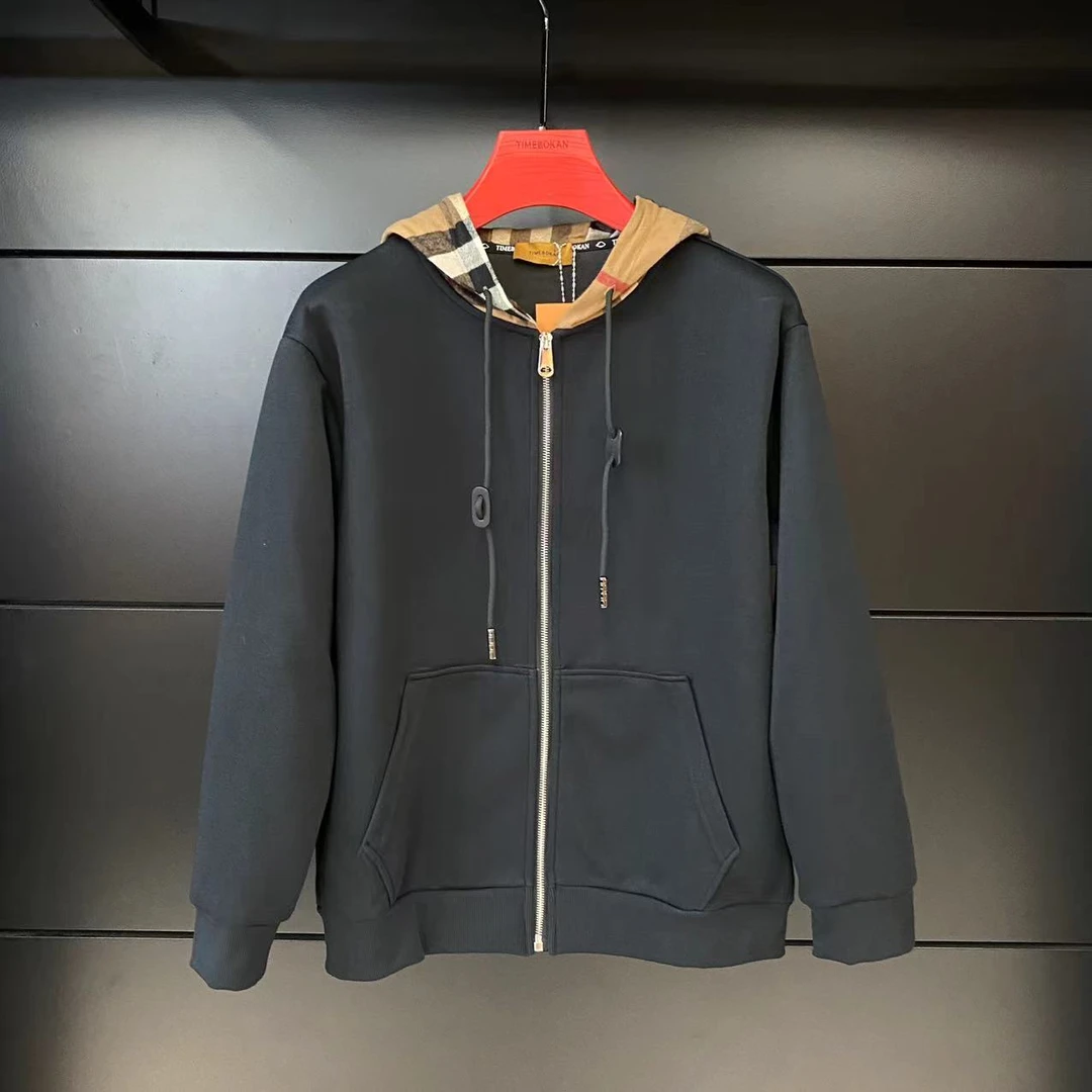 【TIME BOKAN/秋季质感1奢高定时尚舒适百搭透气连帽外套长袖