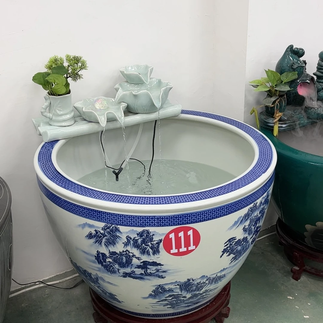 【闪购商品】陶瓷缸摆件招财茶壶绿63