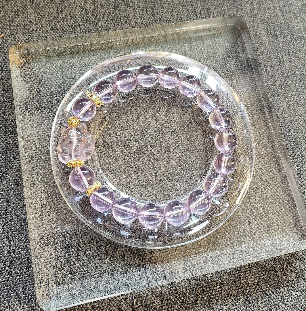 《前程锦绣》天然 玻利维亚  紫水晶九尾狐 卡9 原创手串—313