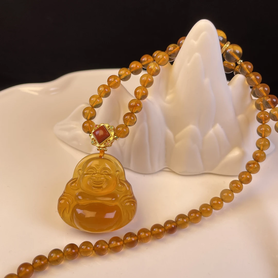 天然缅甸灵草珀佛公套件雕刻大肚佛