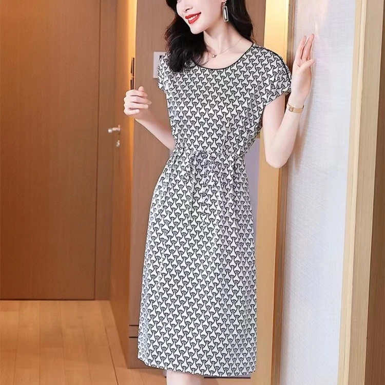 【杭州丝绸】桑蚕丝重磅真丝2023新款显瘦连衣裙