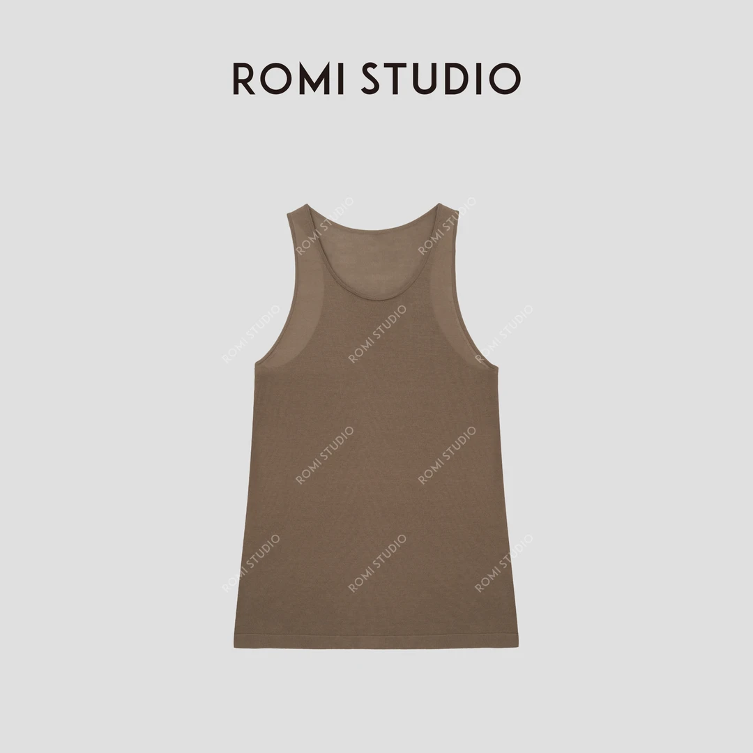 ROMI STUDIO“基础优雅”桑蚕丝醋酸天丝混纺无Bra吊带背心24SSM190