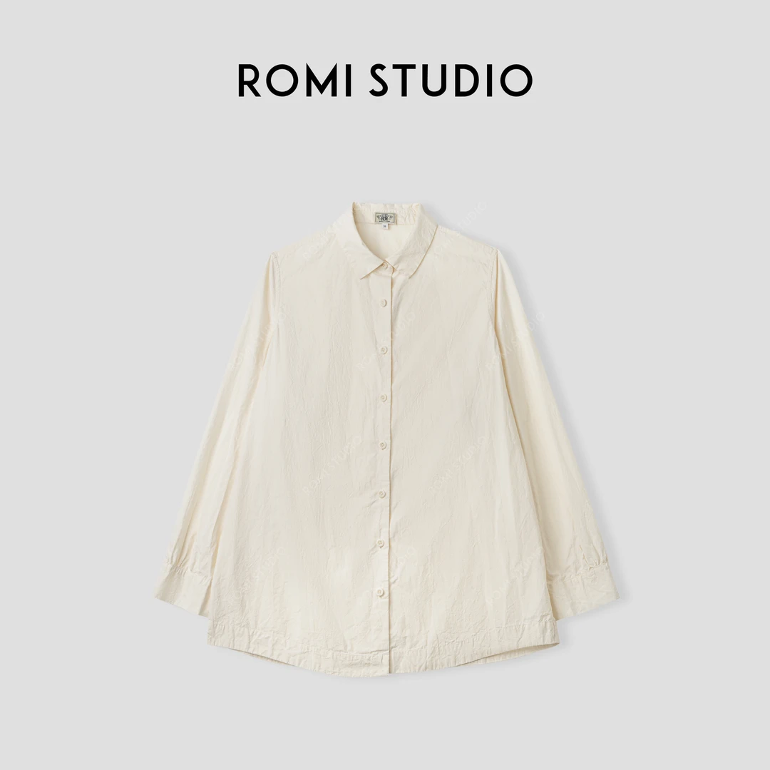 ROMI STUDIO“棉的痕迹”  %棉近江晒布工艺纸皱肌理衬衣24SST592