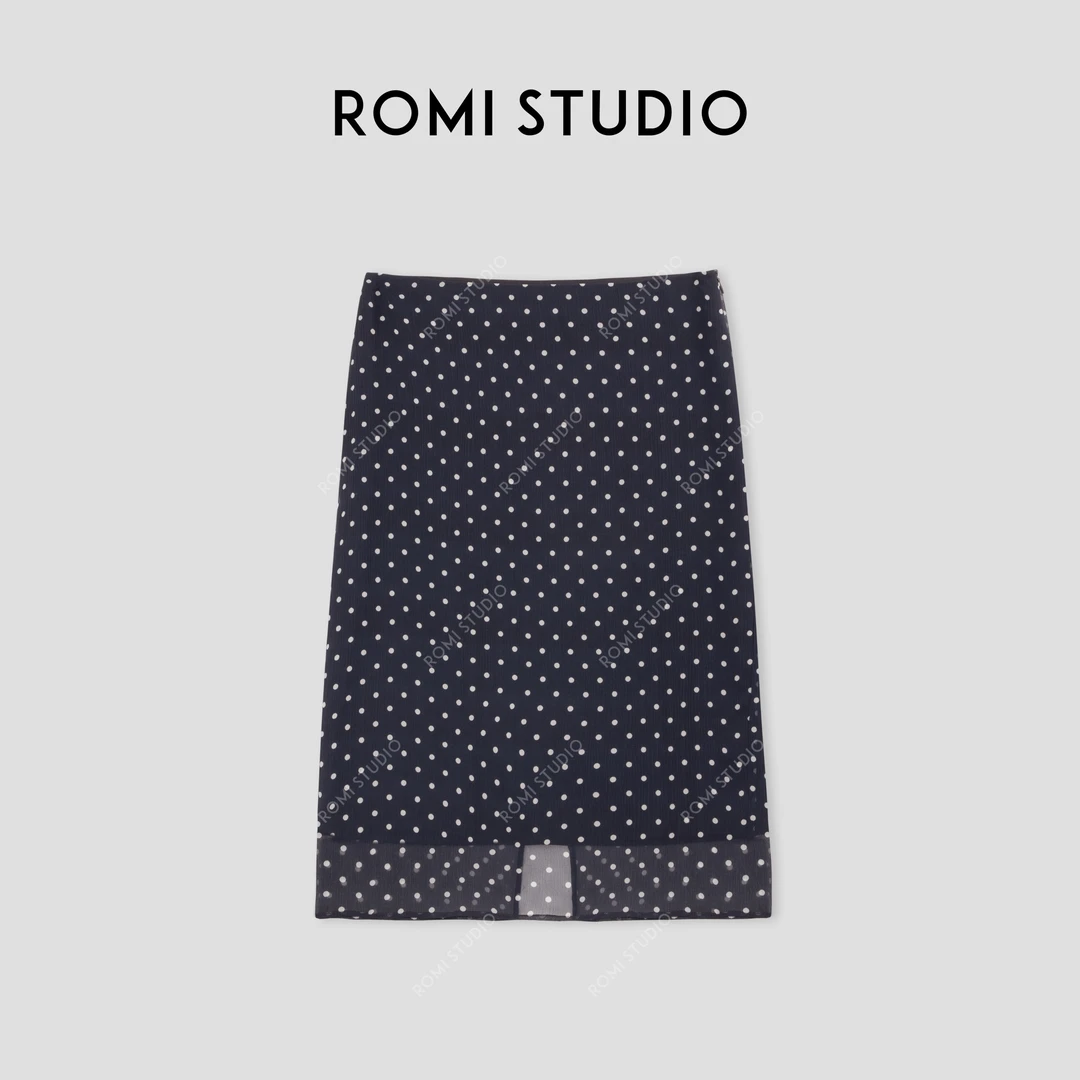 ROMI STUDIO”法式优雅“ %  8(MU)真丝肌理感波点半裙 24SSQ066