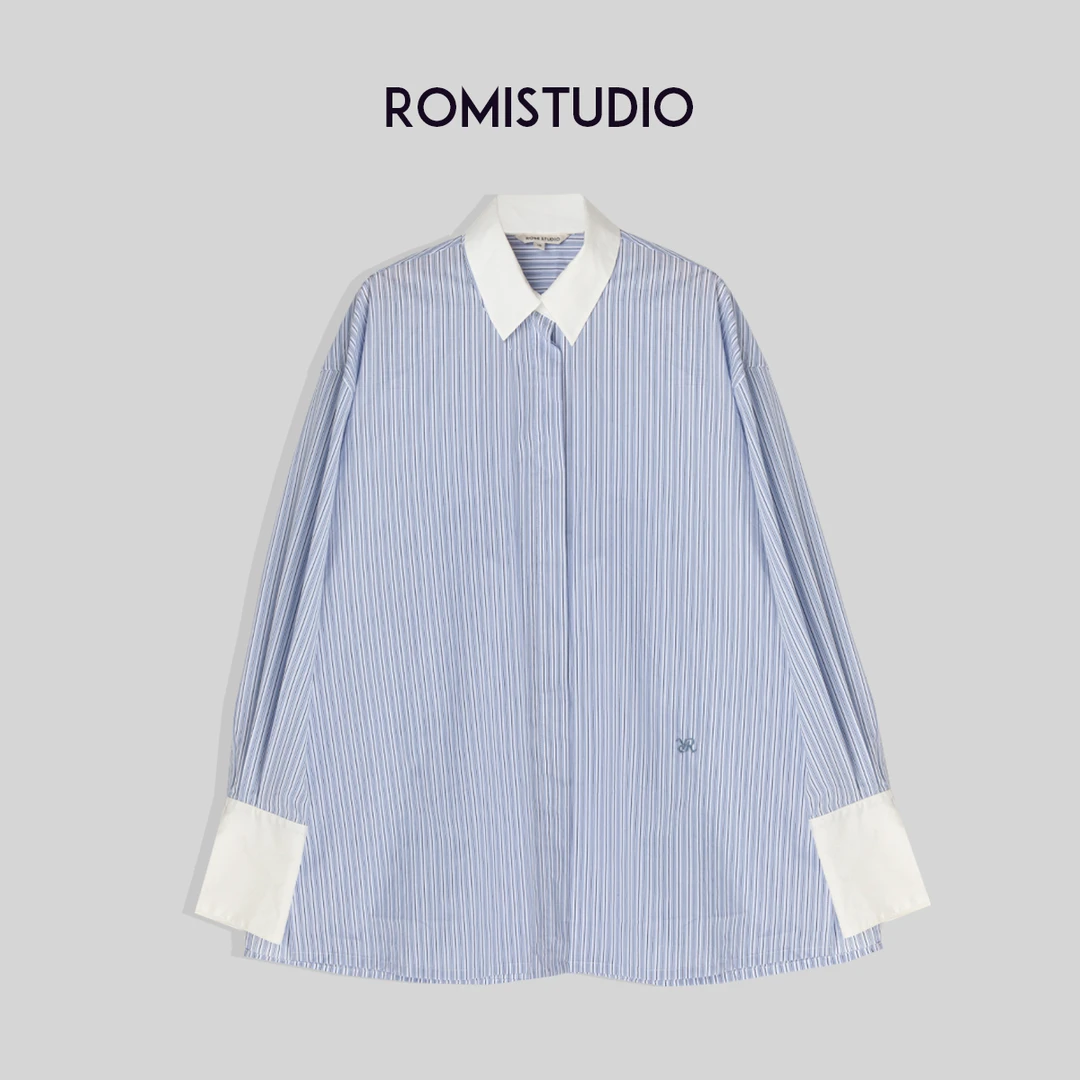 ROMI STUDIO【高品质】春夏标配 休闲简约气质廓形薄款衬衣T3284