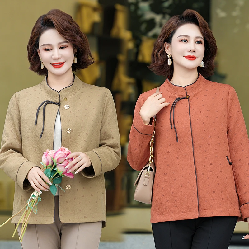 2024新款妈妈装春秋上衣中老年女秋装外套中国风老年人秋季奶奶装