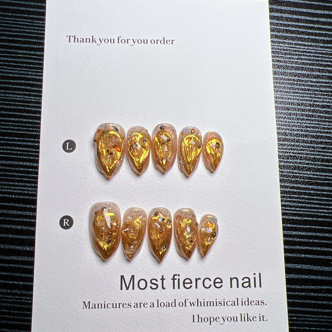 镜妖~最猛指甲盖儿气质个性手工穿戴甲