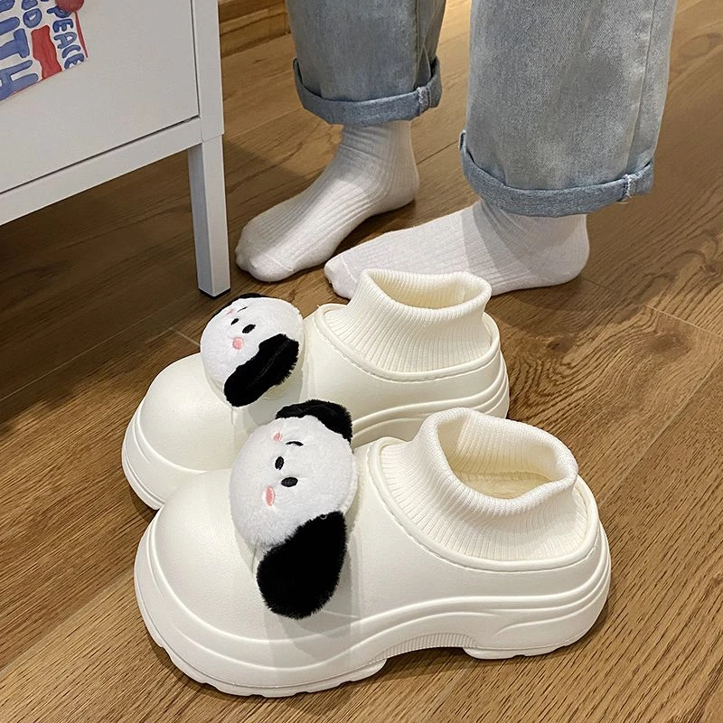 EVA棉拖鞋女冬季防水家居厚底加绒包跟学生宿舍可爱室内外穿保暖