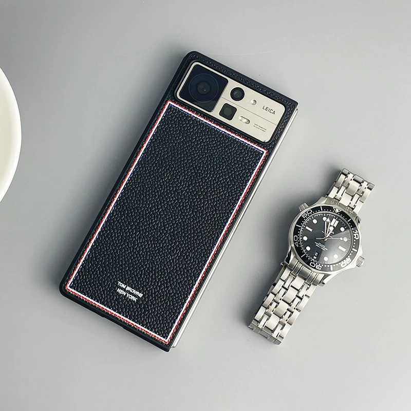 适用小米MixFold234手机壳超薄折叠屏防摔保护素皮套前后分体全包