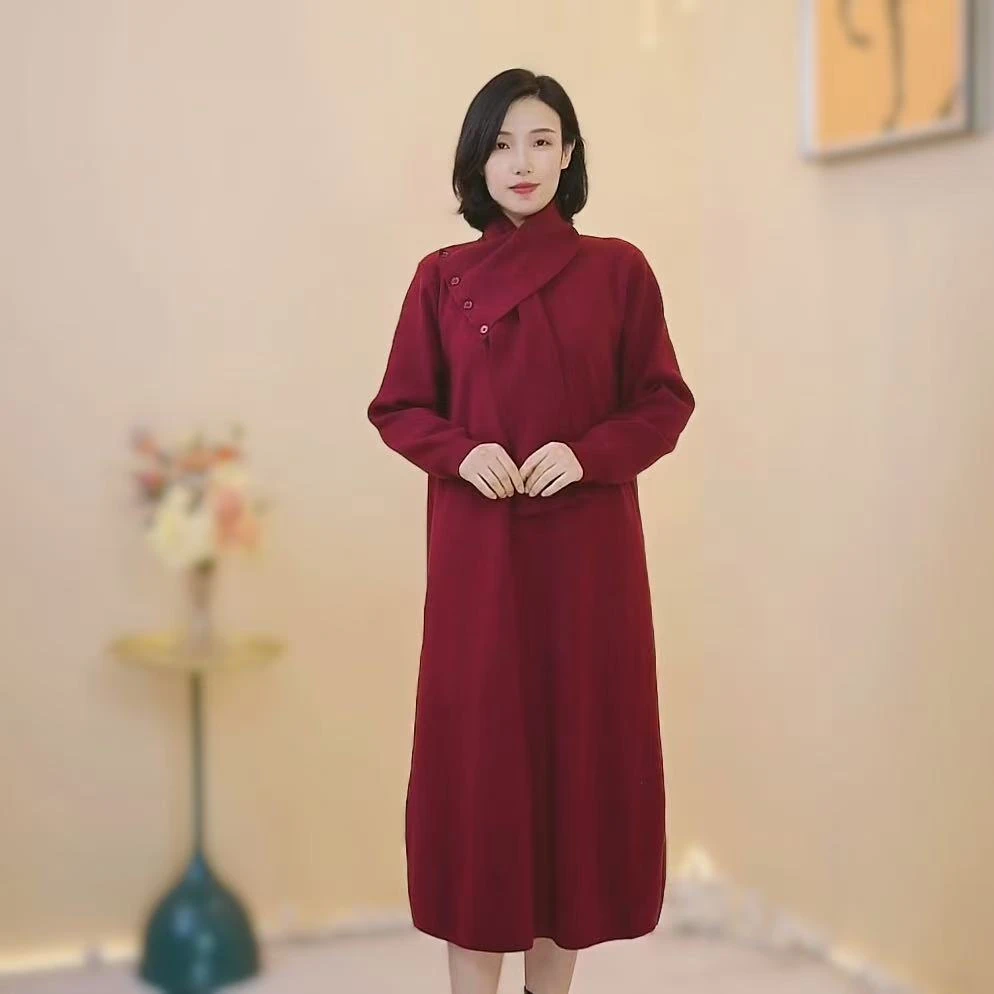 【X1047】2024年冬季新款时尚百搭气质连衣裙