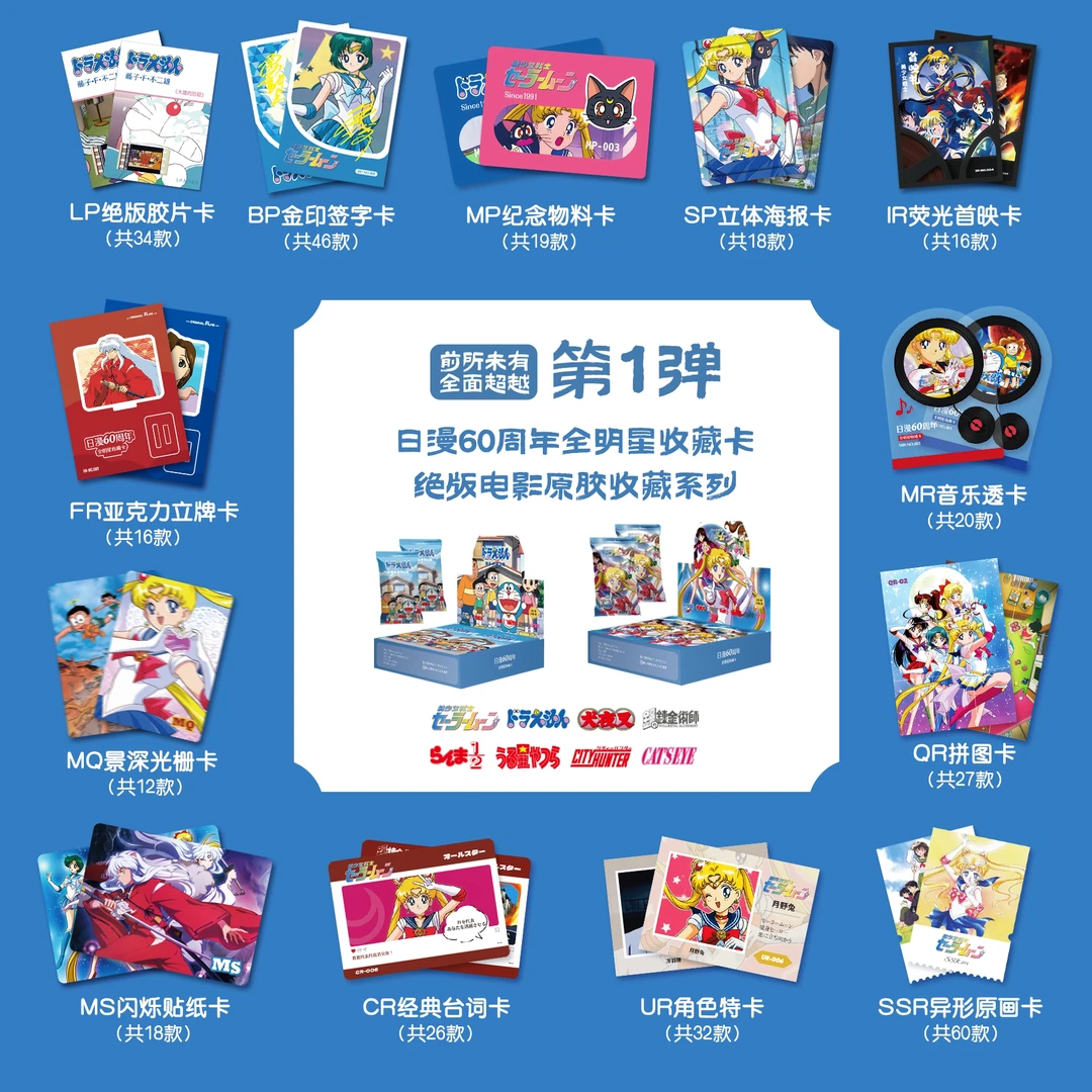 抨抨]%原胶社全明星第一弹 哆啦A梦/美少女战士/犬夜叉/乱马2/1等