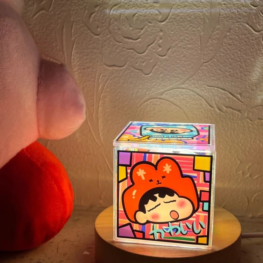 蜡笔小新夜灯diy材料包手工创意小夜灯宿舍卧室节能夜灯亚克力板